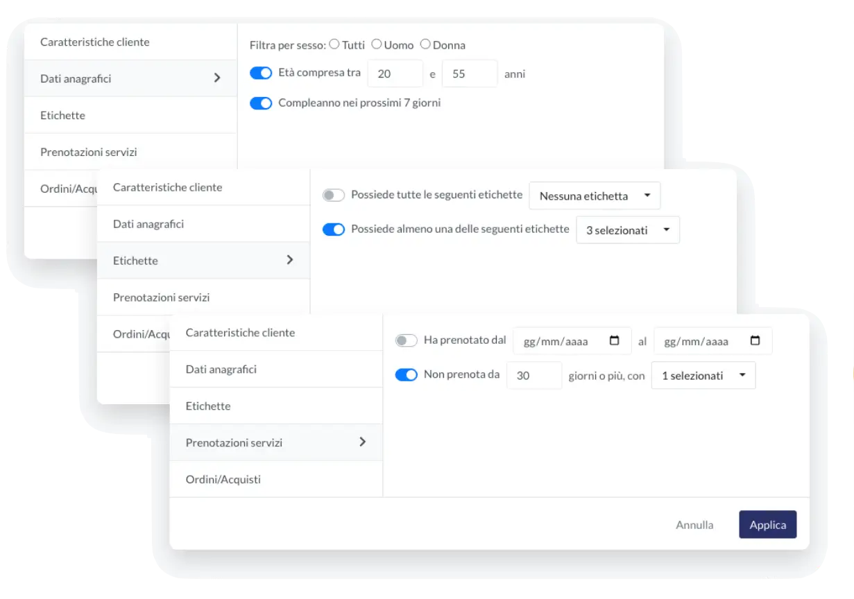 Filtri del CRM